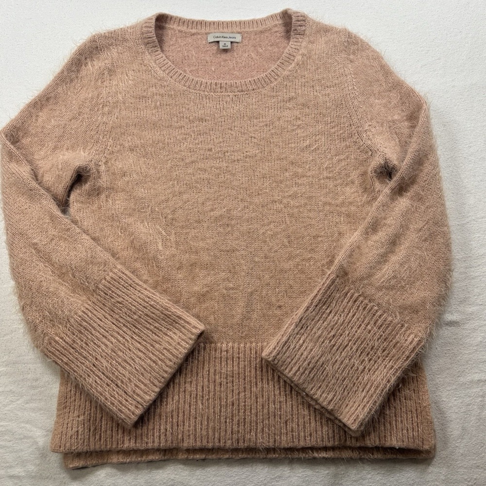 Calvin Klein Sweater Medium Womens Blush Pink Long Sleeve Crew Neck Pullover - Picture 1 of 8